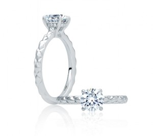 A. Jaffe Quilted Shank Solitaire Engagement Ring
