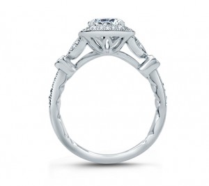 A. Jaffe Floral Inspired Modern Vintage Halo Engagement Ring
