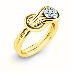 Everlon 14K Yellow Gold Diamond Knot Ring