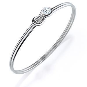 1/4 Ct. Everlon Diamond Knot Bracelet 14K White Gold