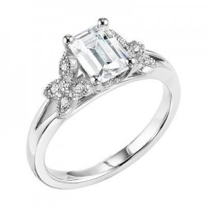 ArtCarved Emerald Cut Diamond Engagement Ring