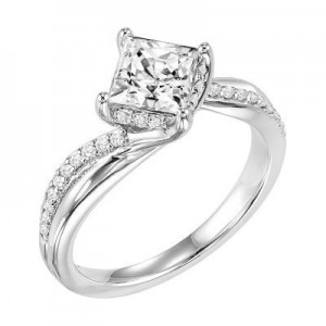 ArtCarved Princess Cut Twisted Engagement Ring