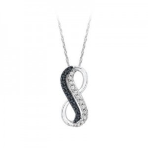 Black and White Diamond Infinity Pendant