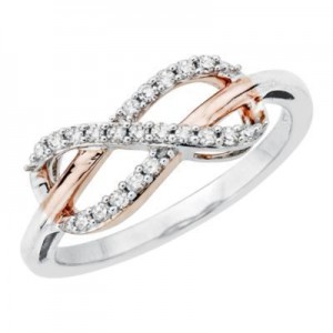 Diamond Infinity Symbol Ring Two Tone
