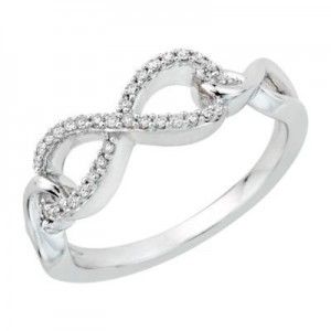 Sterling Silver Diamond Infinity Ring
