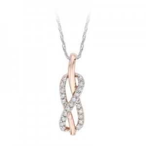 Two Tone Diamond Infinity Fashion Pendant