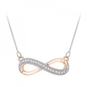 Sparkling Diamond Infinity Pendant in Rose Gold