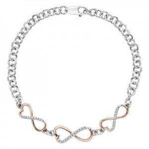 Two Tone Diamond Infinity Bracelet