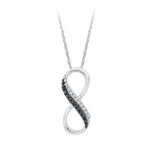 Fashionable Black & White Infinity Pendant