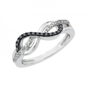Black and White Infinity Symbol Ring