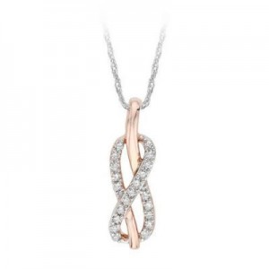 Fashionable Two Tone Infinity Diamond Pendant