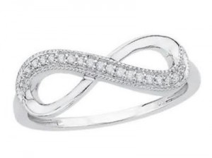 Sterling Silver Infinity Diamond Ring