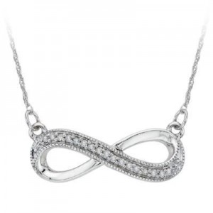 Diamond Infinity Pendant in White Gold