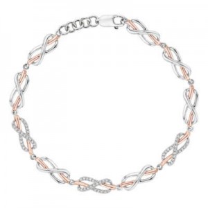 Two Tone Diamond Infinity Tennis Bracelet