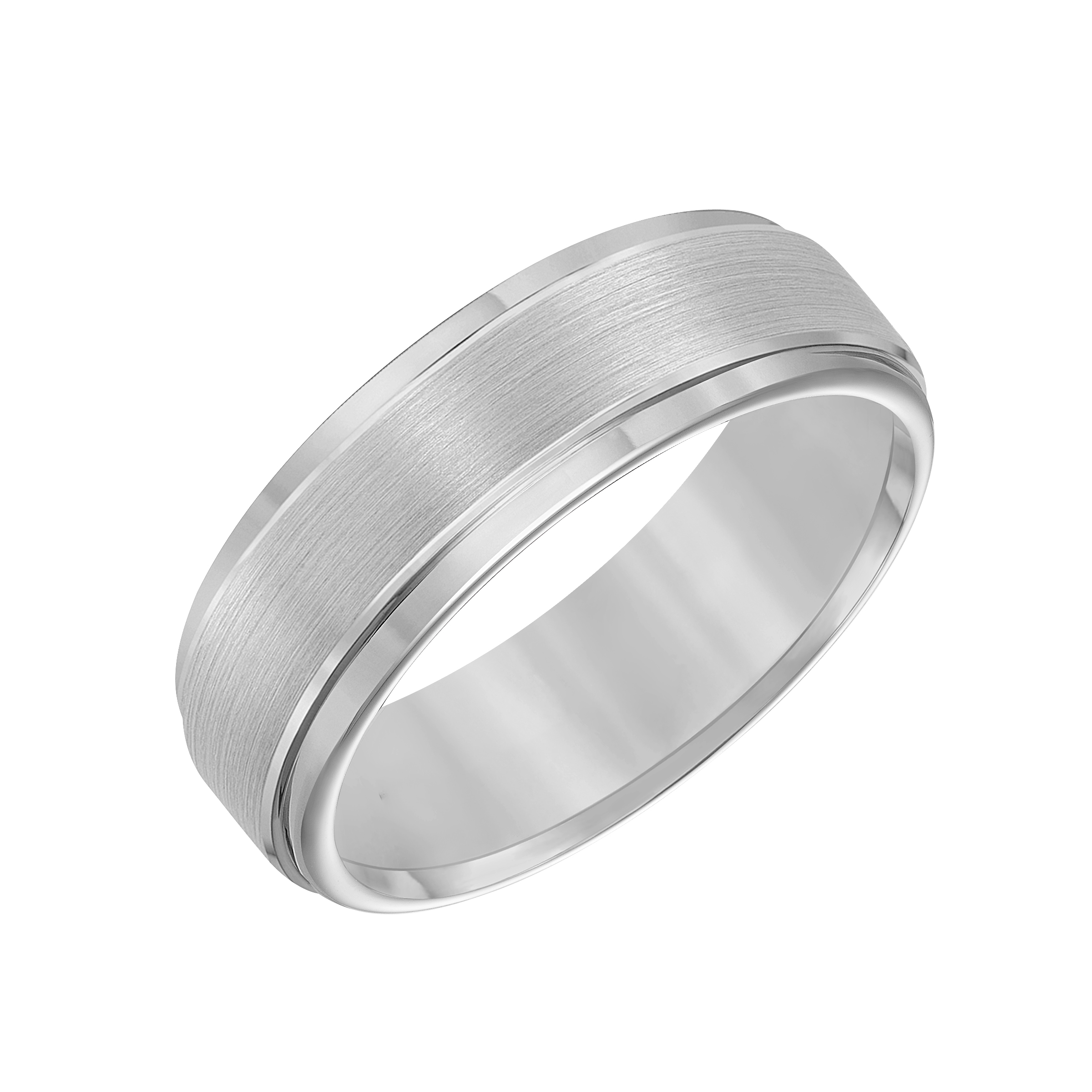 Tungsten Carbide Brush Finish Flat Comfort Fit Band