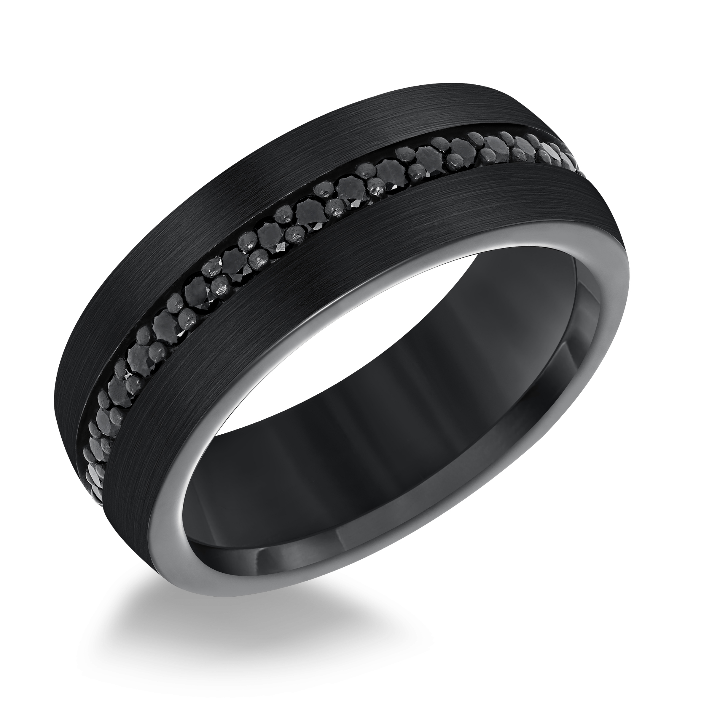 Black Tungsten All Around Black Sapphire Band