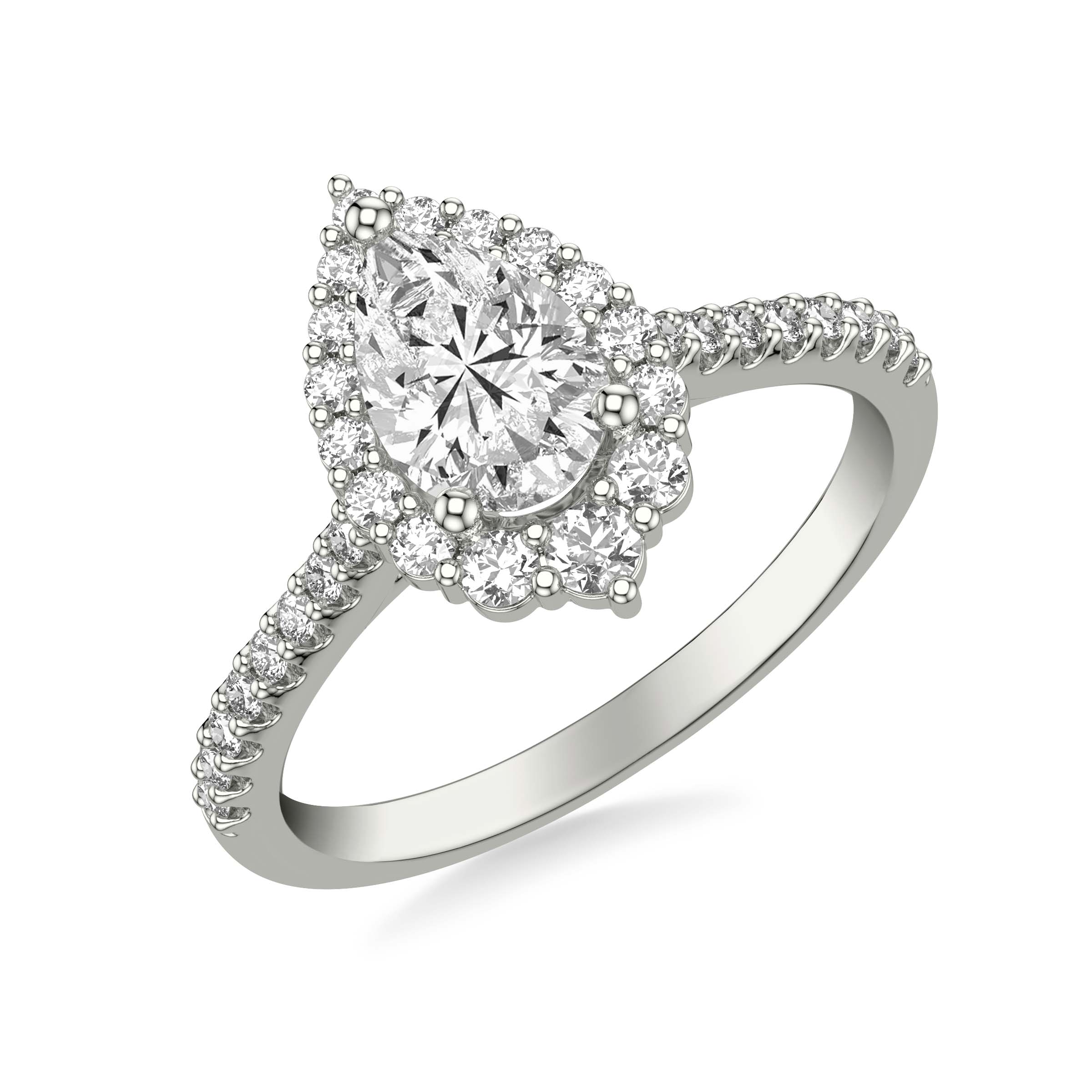 Pear Diamond Engagement Ring with Halo