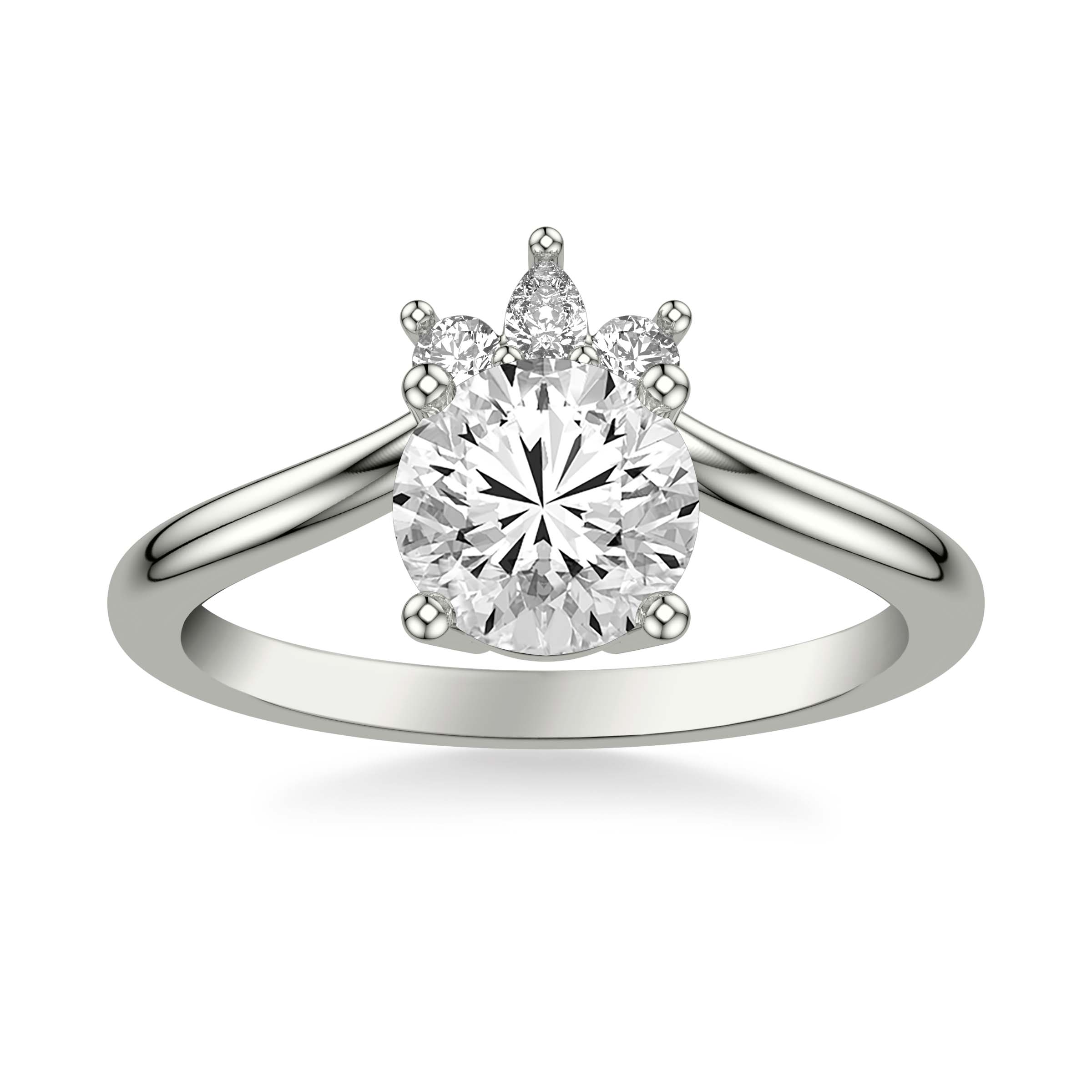 Unique Round Diamond Engagement Ring