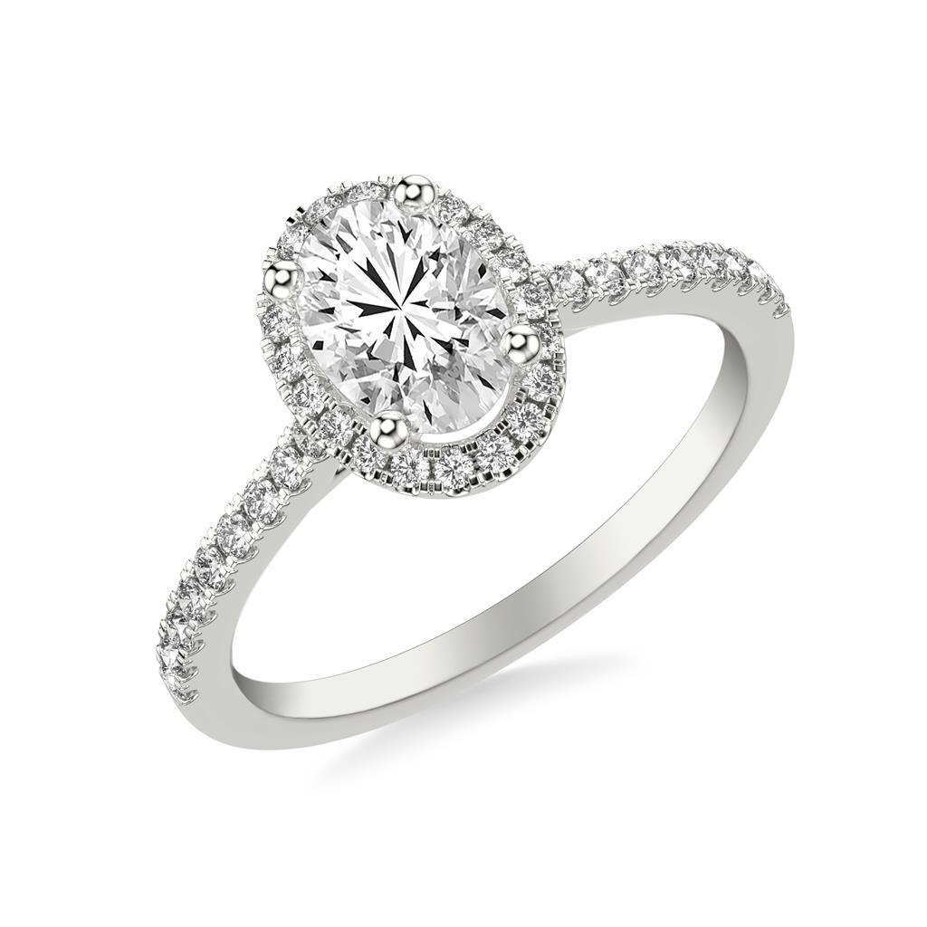 Classic Oval Diamond Engagement Ring with Halo