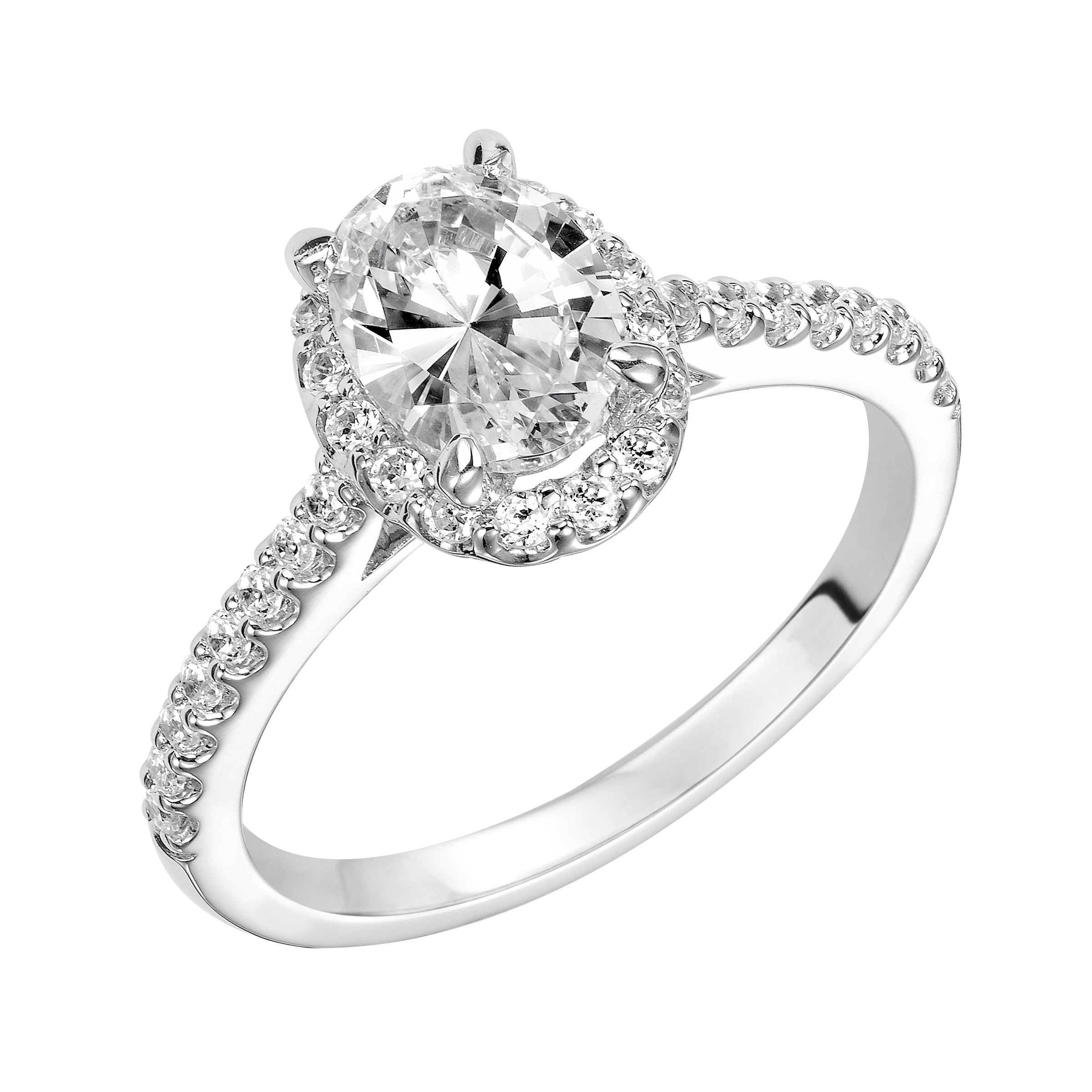 Oval Diamond Engagement Ring with Halo