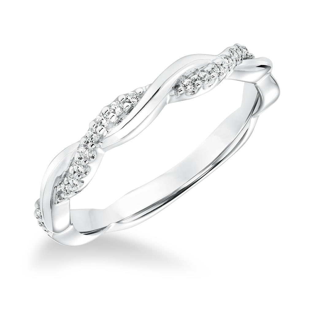 Twisted Polished and Diamond Band