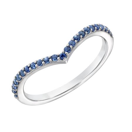 V-Shape Sapphire Stackable Band