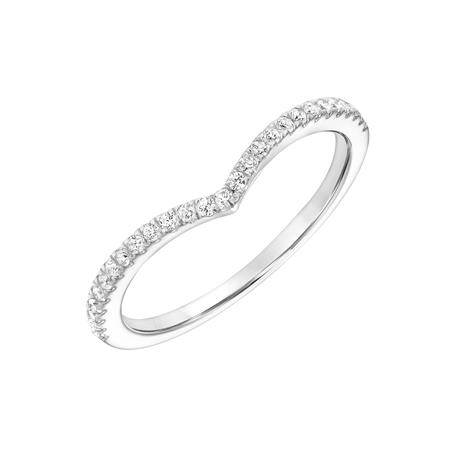 Contemporary V-Shape Diamond Stackable Band