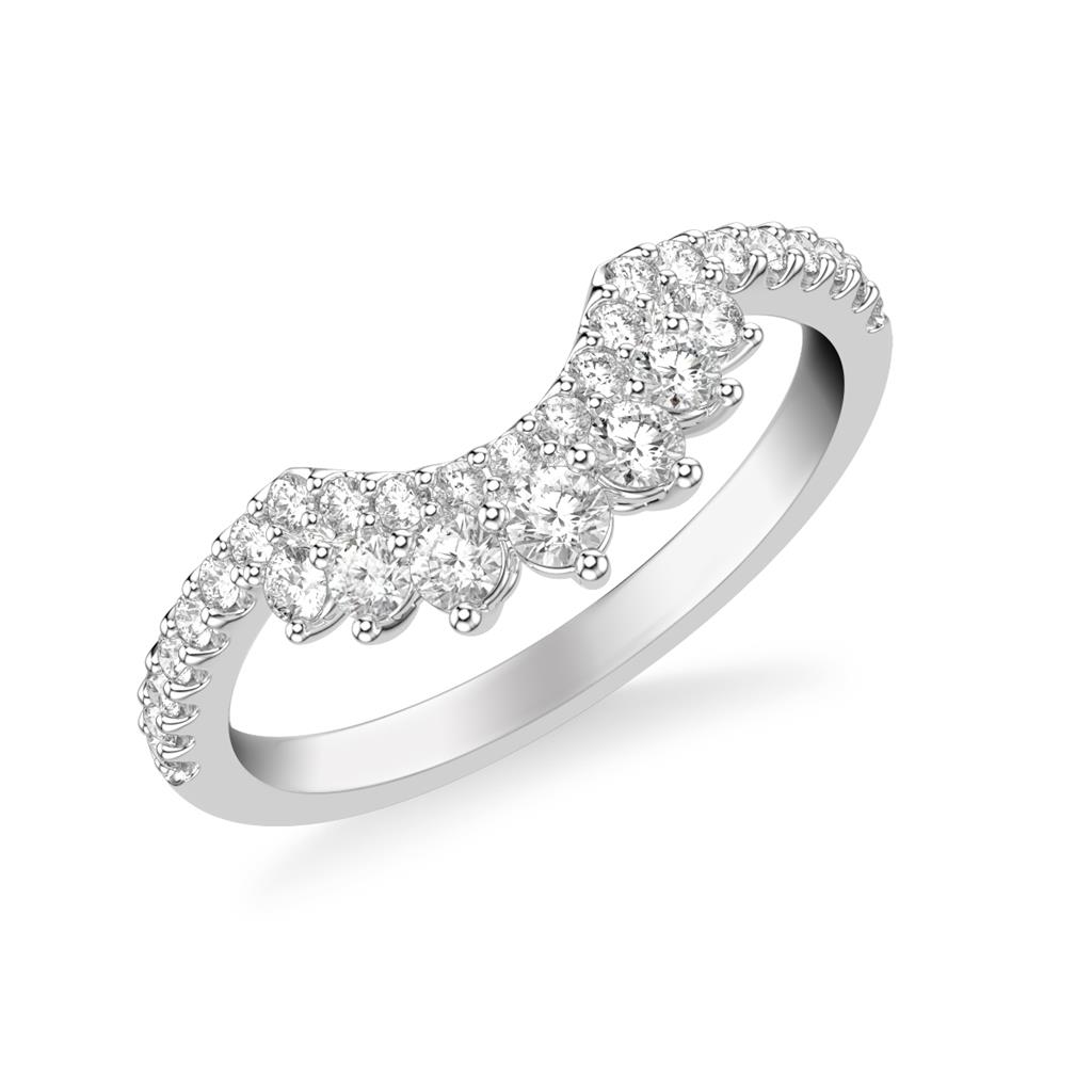Curved Diamond Band with Seven Stone Accent