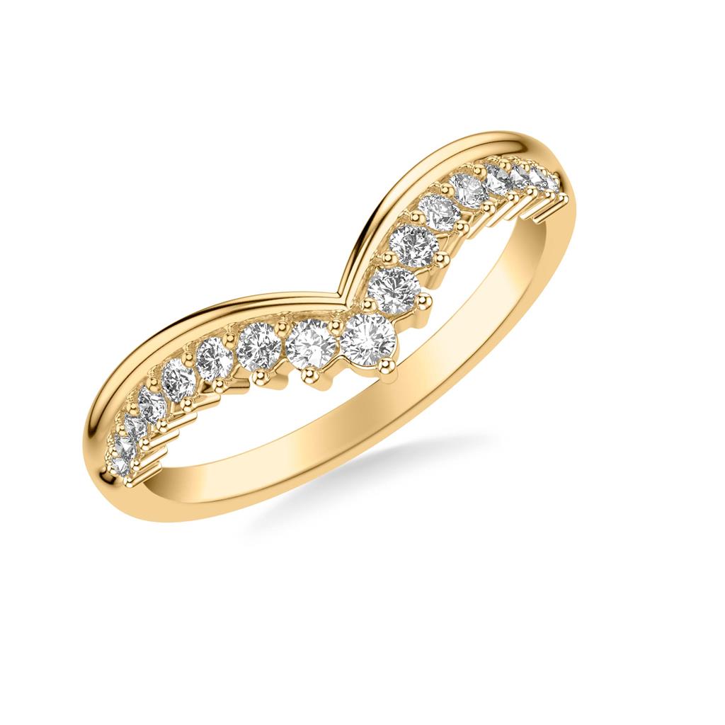 Polished V Shaped Diamond Chevron Band