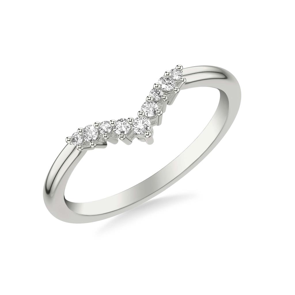 Classic Prong Set Diamond Chevron Band