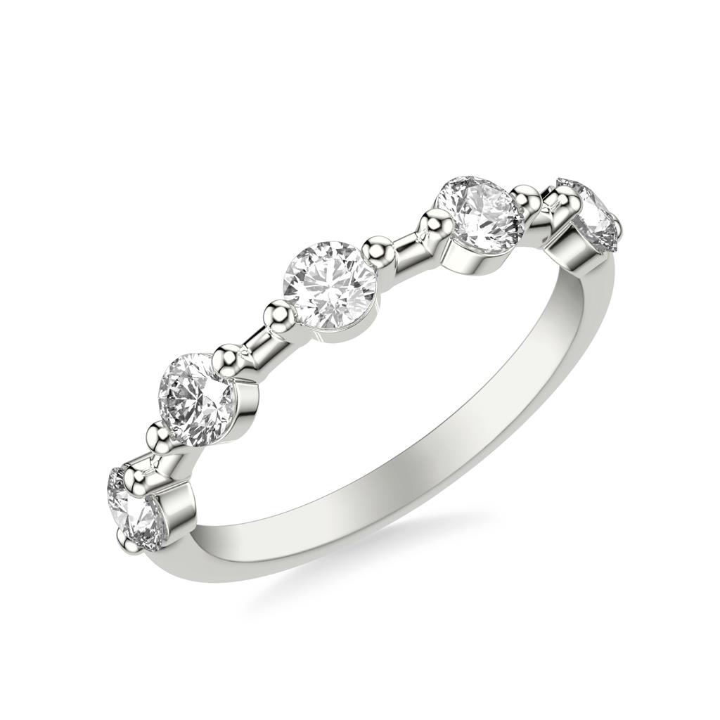 Modern Five Stone Diamond Band with Spaces