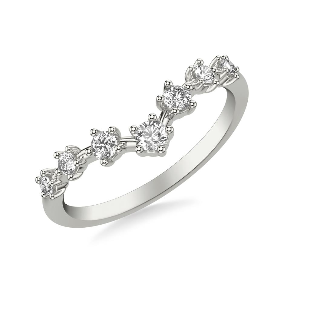 V-Shaped Diamond Band with Evenly Spaced Diamonds