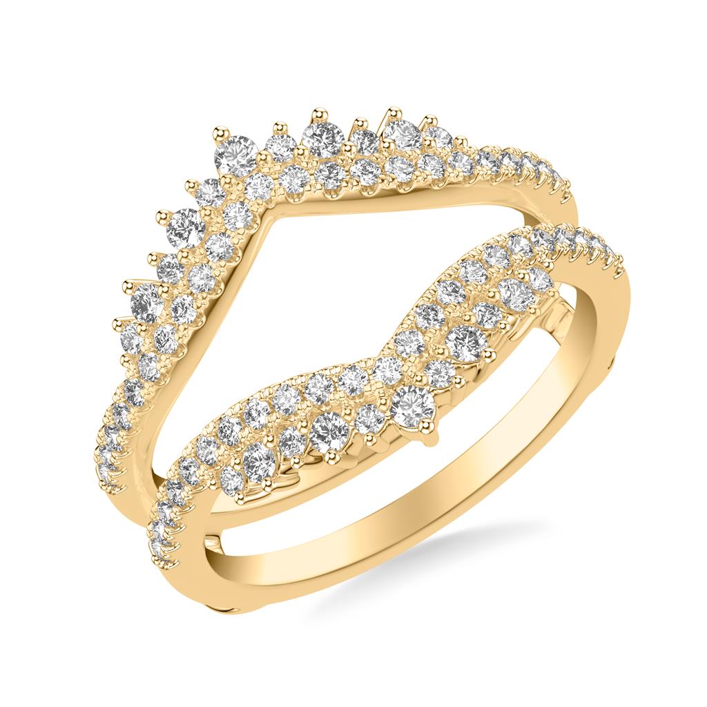Unique V-Shape Diamond Ring Enhancer with Floating Diamonds