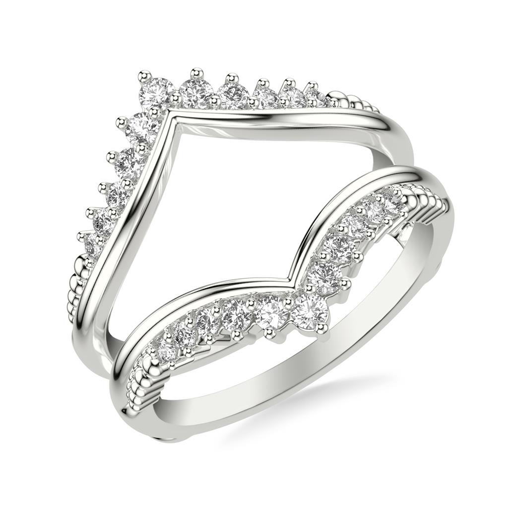Chevron Ring Enhancer with Graduated Diamonds
