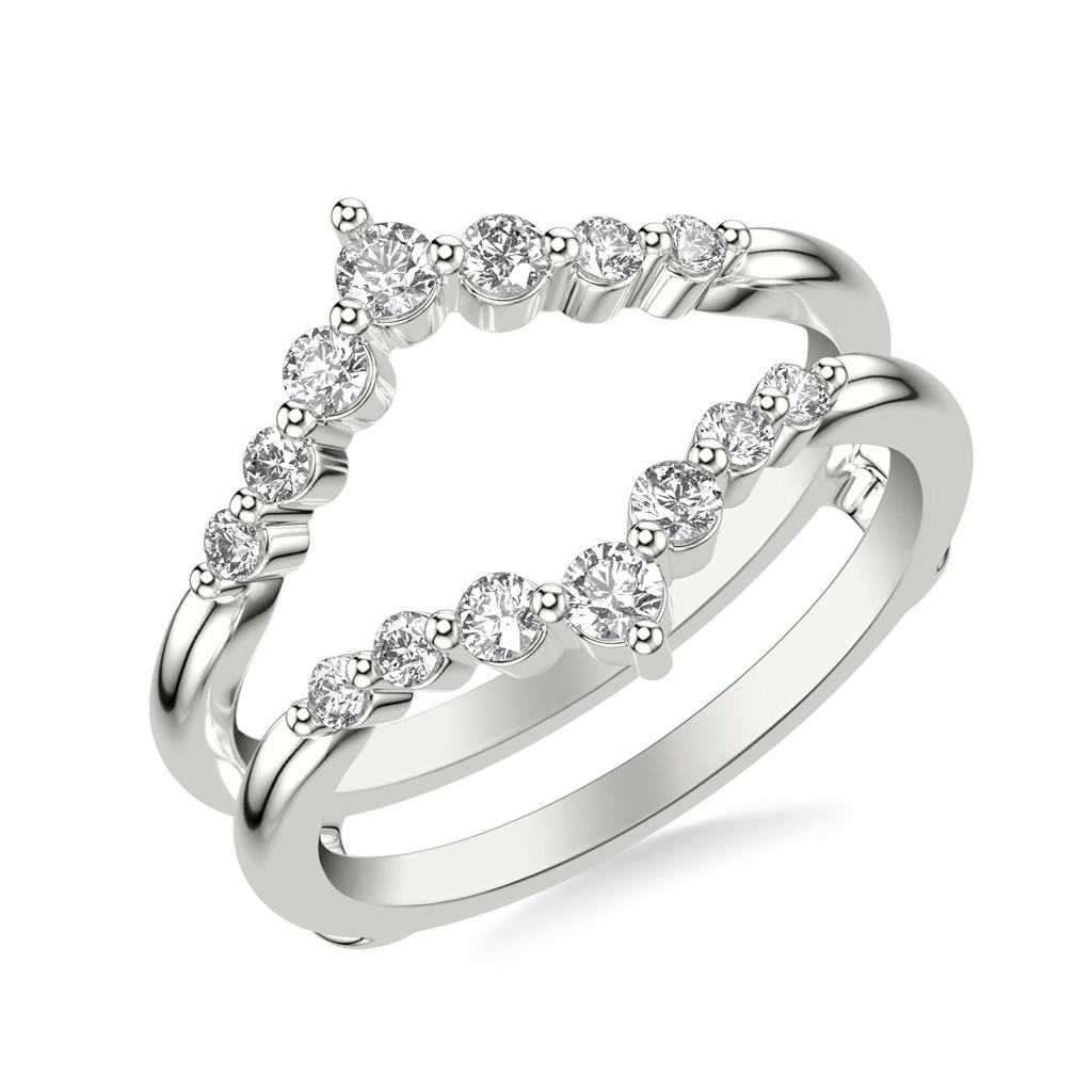 Chevron Shared Prong Diamond Ring Enhancer