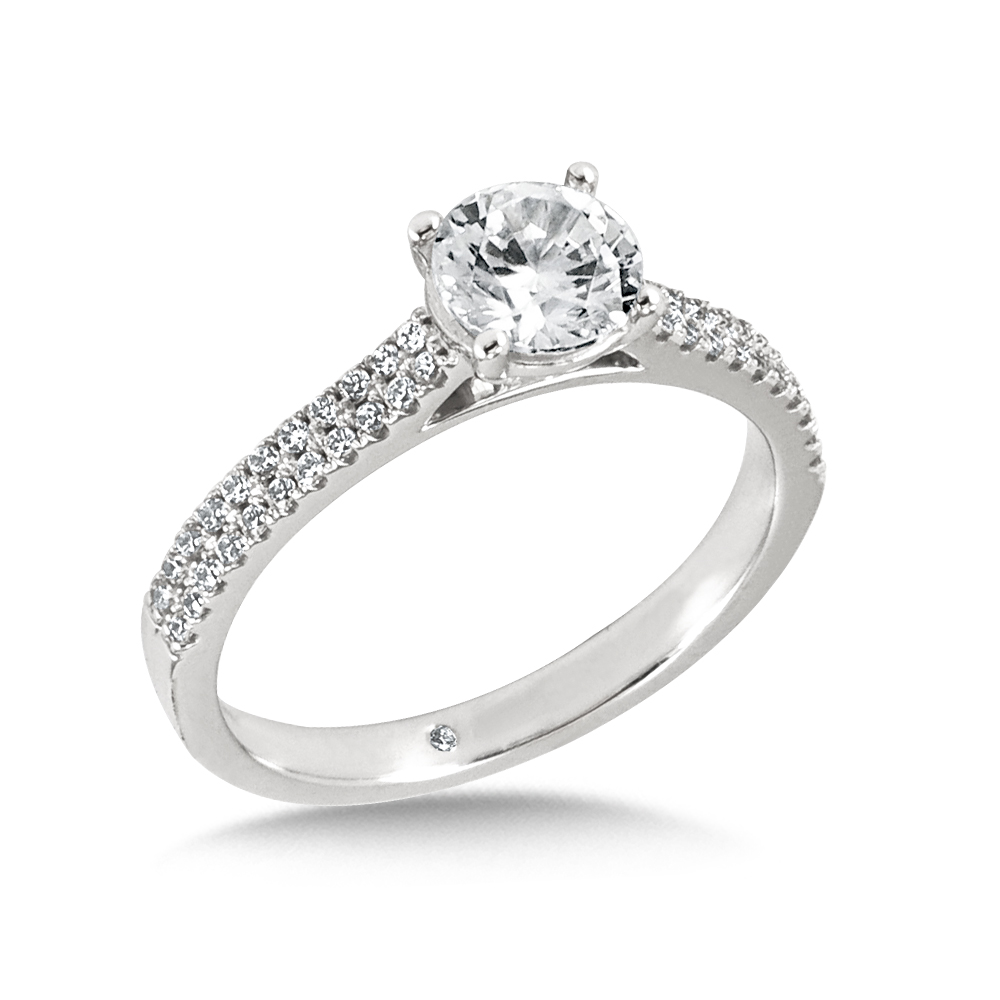 Two Row Diamond Engagement Ring