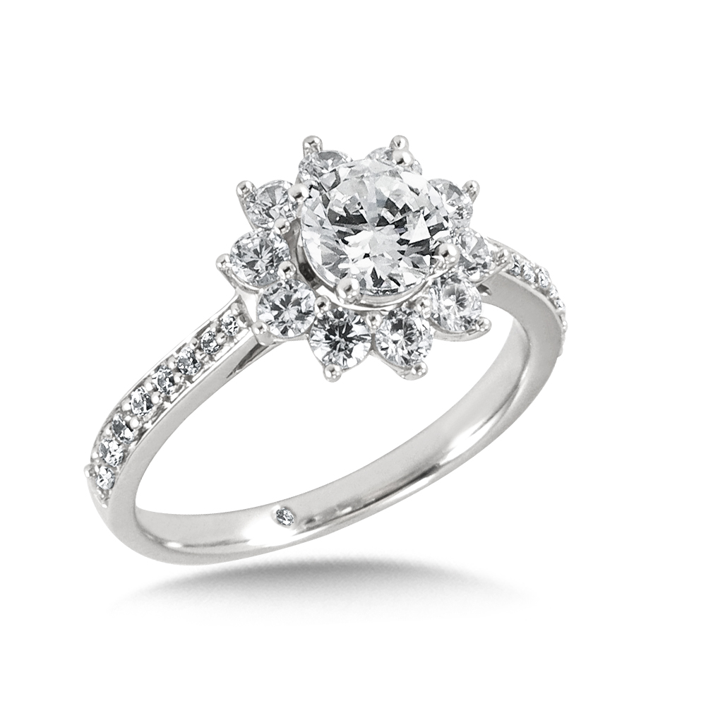 Floral Diamond Engagement Ring