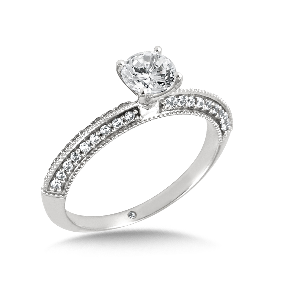 Diamond Engagement with Knife Edge Diamond Sides