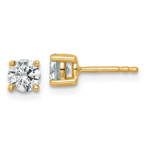 Round 14kyg Lab Grown Stud Earrings 3/4ctw