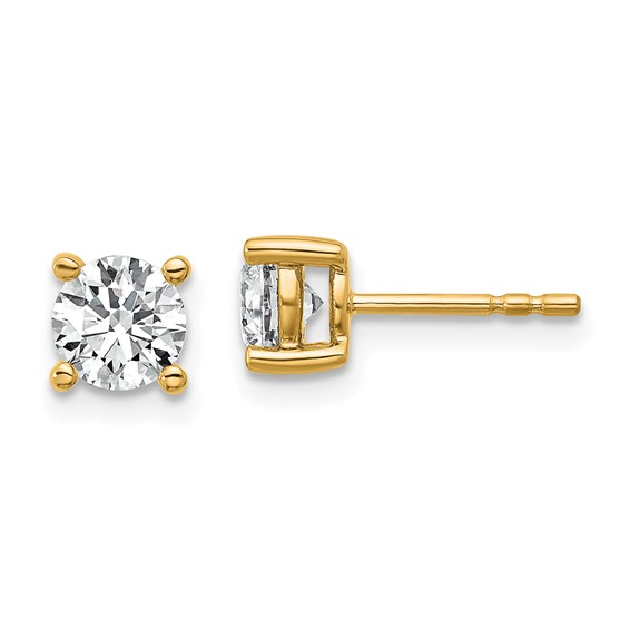 Round 14kyg Lab Grown Stud Earrings 1ctw