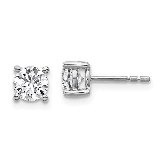 Round 14kwg Lab Grown Stud Earrings 1ctw
