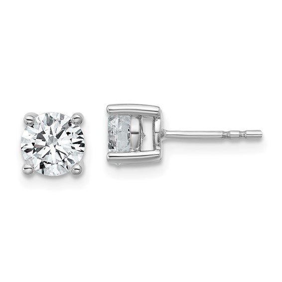 Round 14kwg Lab Grown Stud Earrings 1 1/2ctw