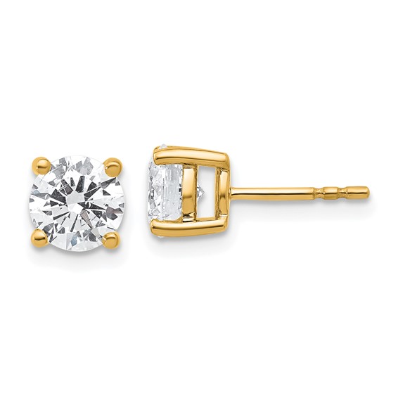 Round 14kyg Lab Grown Stud Earrings 2ctw
