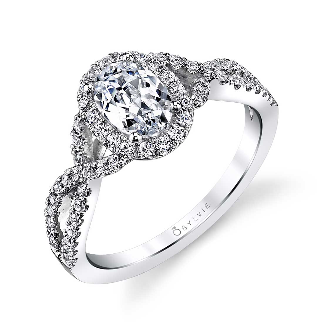 Jocelina Oval Spiral Diamond Engagement Ring