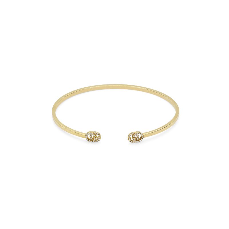 Gucci GG Running Diamond Cuff Bracelet