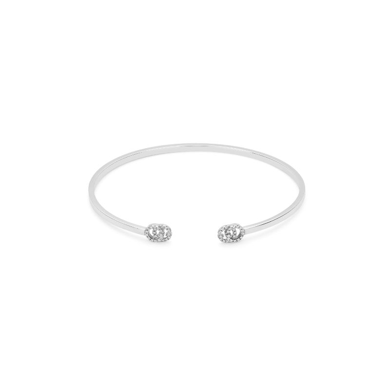 Gucci GG Running Diamond Cuff Bracelet