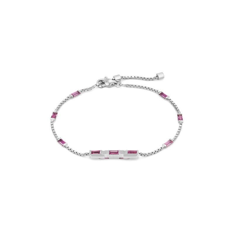 Gucci Link to Love Bracelet with Rubellite in White Gold