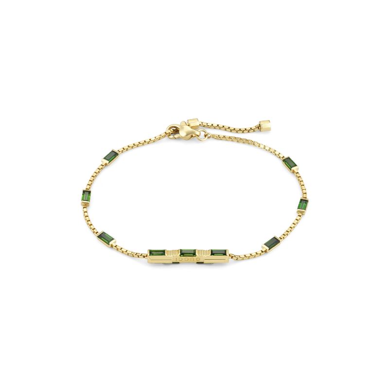 Gucci Link to Love Bracelet with Green Tourmaline in Yellow Gold