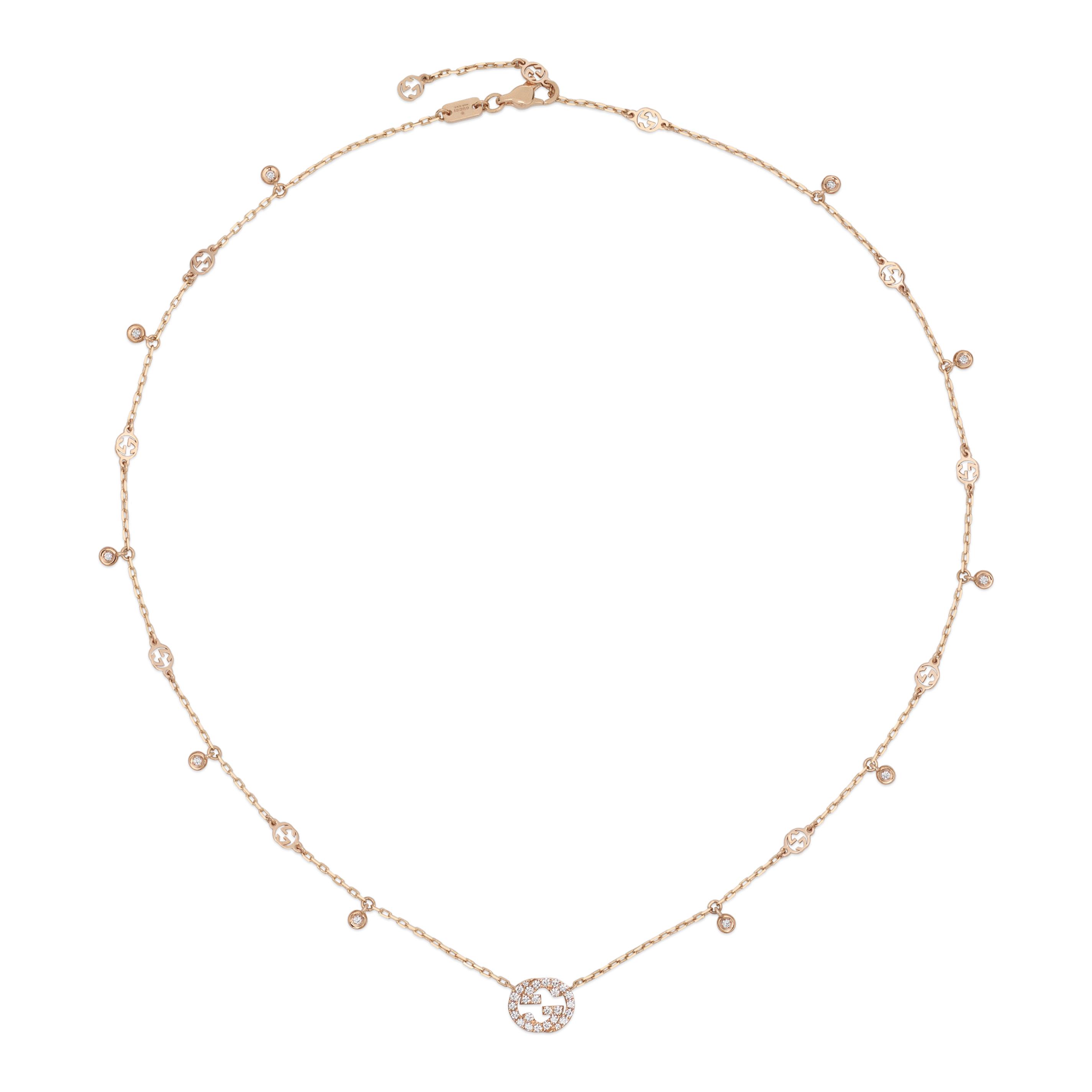 Gucci Interlocking G Necklace in Pink