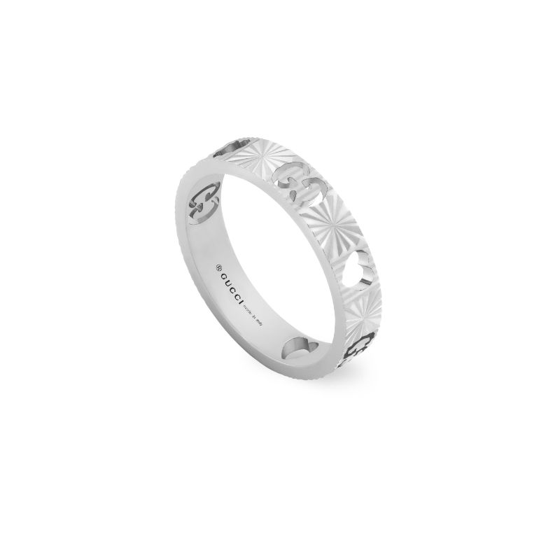 Gucci Icon Heart Ring in White Gold